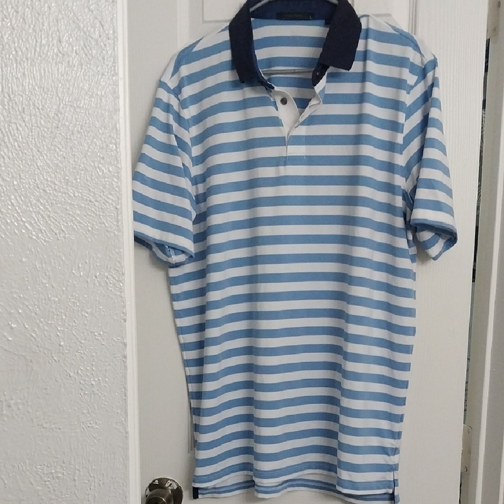 Blue Striped Polo Shirt